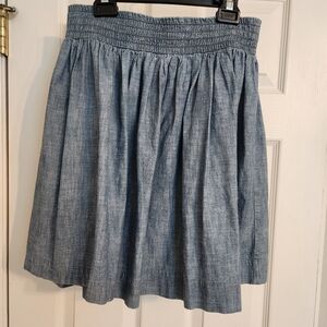 Elastic waist, chambray skirt